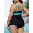 thumbnail image 4 of Charmo Womens Plus Size Tankini Tops Side Tie Swim Tops Tummy Control Flowy Bathing Suits Tops, 4 of 6