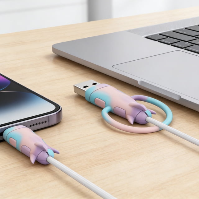 SSZMDLB 2-in-1 Cable Protector, Silicone Charging Cable Head Cover and Cord Winder, Break-Proof Data Cable Organizer for , , Travel and Home Storage, Charger Wire Protector Case