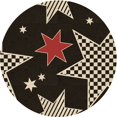 thumbnail image 1 of Ahgly Company Tapis Rond Lavable en Machine Intérieur Transitionnel Gris Minuit, 6 Pieds Rond, 1 of 7
