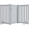 thumbnail image 1 of PawHut Dog Gate 3-Panel Foldable with Feet for Medium Dogs and Below, Grey, 1 of 10