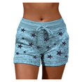 thumbnail image 2 of Women Soft And Comfy Activewear Starts Print Shorts With Pockets And  Drawstring, 2 of 6