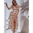 thumbnail image 2 of HAWEE Robe Décontractée à Col en V pour Femme, Été, Dos Nu, Imprimé Floral, Sans Manches, Robe Maxi pour Plage et Fête, 2 of 5