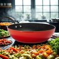 thumbnail image 3 of Starfrit The Rock Stir Fry Pan - Wok - 11" (28cm)  - Non-sick treatment Rock.Tec surface - Bakelite handle - Red, 3 of 5