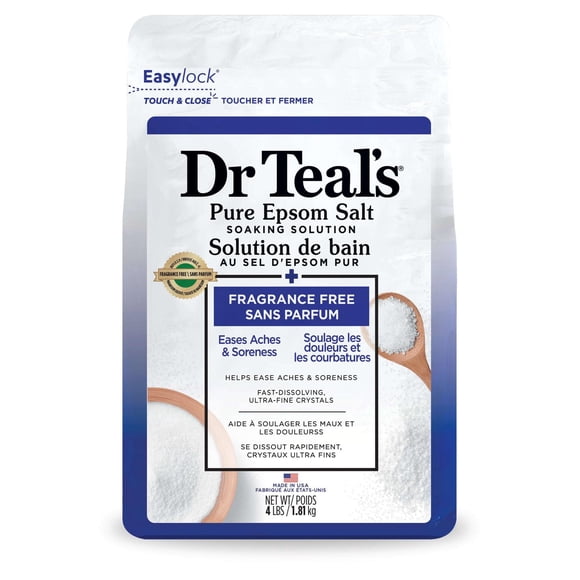 Dr Teal's Pure Epsom Salt Soak, Fragrance Free, 1.81 kg
