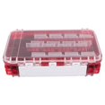thumbnail image 1 of Baohd Boîte de Pêche Rangement Étui à Appâts Leurre Double Face Compartiments Imperméables Hameçon Équipement Fournitures Grilles Capacité Portable Rouge Translucide, 1 of 8