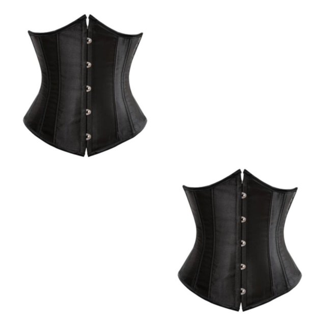 maskred Vêtements de Forme Corset à Lacets pour Femmes et Confortable Noir M 2Set