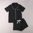 thumbnail image 2 of SUNSIOM Women 2PCS Pajama Set, Dot/Striped Short Sleeve Top, Short Pants, 2 of 7