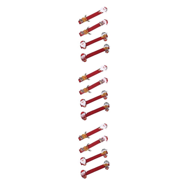 Transemion 4 Pcs Housses de Protection pour Poignée de Four à Micro-Ondes de Noël Housses de Protection de Noël Noël Réfrigérateur Cuisine Réfrigérateur Poignée de Porte Gants No.06 3Ensemble