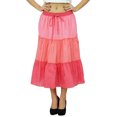 thumbnail image 4 of Bimba Flaired Cotton Boho Summer Skirt Elastic Waist Mid-Calf Ruffle Skirts, 4 of 8