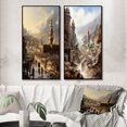 thumbnail image 1 of Designart "Hajj Pilgrimage Islam wall decor V" Islam Framed Wall Art Set Of 2 - Yellow Spiritual Frame Gallery Set For Office Decor, 1 of 6