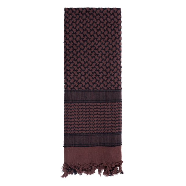 Rothco Shemagh Tactical Desert Scarf, Chocolate Brown/Black