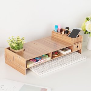 Support pour ordinateur portable, organisateur de bureau Support d'écran d'ordinateur Étagère de rack de bureau moderne Simple mais design moderne convient pour une variété de décoration de chambre