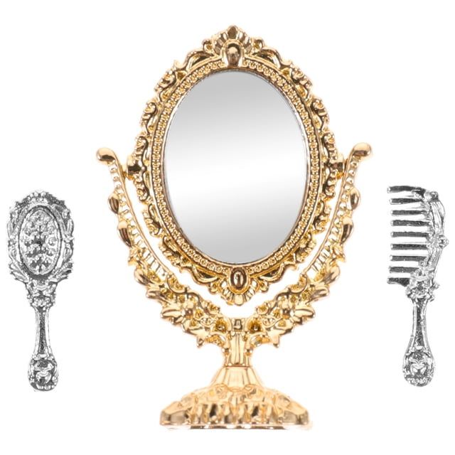 Shisuyan Mini House Mirrors Golden 1 Set 1.6x1x0.6in