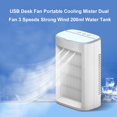 thumbnail image 4 of Ventilateur de Bureau USB Ventilateur de Climatiseur Portable Ventilateur de Refroidissement Ventilateur de Table de Bureau Rotation Silencieuse et 3 Vitesses Vent Fort Réservoir 200 ml pour Bureau Maison Chambre Voyage, 4 of 7