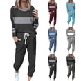 thumbnail image 2 of UPPADA Ensemble de Survêtement Jogger pour Femmes, Survêtement pour Femmes 2 Pcs Chandails à Col Rond Chandails Molletonnés à Enfiler Hauts Pantalons Jogger Ensembles de Détente avec Poches Bleu Ciel, TTG, 2 of 6