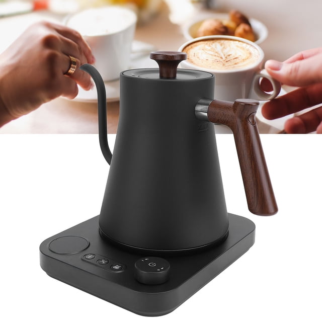 Electric Gooseneck Kettle, Pour Over Kettle with Precise Temperature Control, Stainless Steel Inner, LCD Screen Timer, 1200W, 0.8L Quick Heating Water Boiler for Home Use