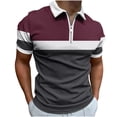 thumbnail image 2 of ylioge Golf Tees for Men Short Sleeve Zipper Collared Tshirts Shirts Mens Casual Color-Block Pullover Comfort Basic Loose Athletic Tops, 2 of 5
