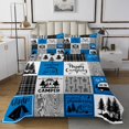thumbnail image 1 of YST Blue Rv Quilt Set King Rustic Camper Decor Bedspread Set Camping Bunk Accessories For Camper Car,Rv Coverlet Set For Travel Trailers Country Buffalo Plaid Pine Tree Arrow Bed Set, 1 of 5