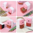thumbnail image 4 of Manual Long Point Pencil Sharpener for Art Drawing, Adjustable Core Strength Sharpener with Transparent Case for Charcoal Pencils (Blue/Pink), 4 of 8