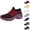 Wine, variant on longantii Orthopedic Dress Shoes for Women Arch Support Slip on Non Slip Tennis Shoes Lightweight Knitted Mesh Stretch Work Shoes Comfortable 2026 Orthopedic Shoes Dark Purple