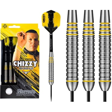 Harrows Chizzy Dave Chisnall Fléchettes Alliage Pointe Acier, 22 Grammes, avec Tiges Supergrip et Ailettes Prime