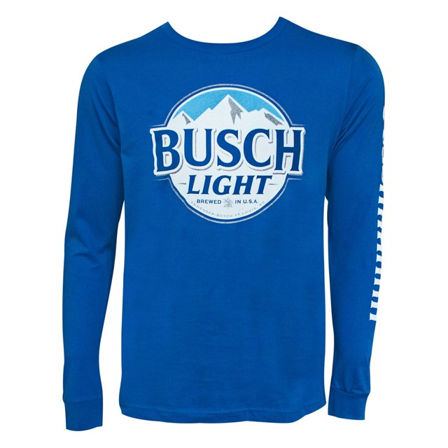 Busch T-Shirt Bleu à Manches Longues Buschhhhhh pour Homme - Petit