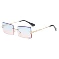 thumbnail image 1 of Esquirla Square Rimless Tinted Lens Retro Party Rave Shades Glasses - blue Blue Pink, 1 of 8