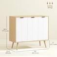 thumbnail image 3 of HOMCOM 36" Sideboard, Buffet Cabinet with Adjustable Shelves, Natural, 3 of 10