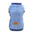 thumbnail image 2 of Trayknick Pet Sweater Solid Color Keep Warmth Skin-friendly Pet Dogs Fleece Sweatshirt Costume for Winter Blue, 2 of 13