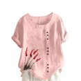 thumbnail image 2 of Pisexur Hauts d'Été pour Femmes, Chemisiers pour Femmes Chic Décontracté Hauts pour Femmes à la Mode Chandail Décontracté pour Femmes Imprimé à Manches Courtes Col Rond Haut, Hauts Grande Taille pour Femmes Multicolore, G, 2 of 2