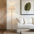 thumbnail image 2 of Décor Living Bali 1-Light Boho Floor Lamp with Rattan Shade and Weighted Base, 61” Height, 2 of 9