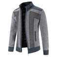 thumbnail image 1 of DPTALR Men Casual Patchwork Long Sleeve Knitting Cardigan Zipper Sweater, 1 of 4