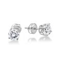 thumbnail image 2 of 1ct Round Diamond Stud Earrings in 14K Whte Gold with Screw Backs, 2 of 2