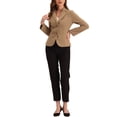 thumbnail image 2 of INSPIRE CHIC Blazer de Travail pour Femme Col à Revers Veste à Manches Longues Blazer de Complet Kaki Foncé m, 2 of 6