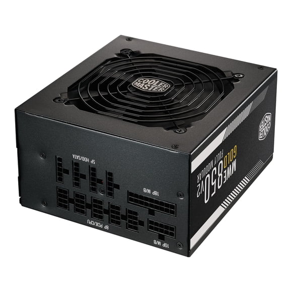 Cooler Master MWE Gold 850 V2 Full Modular PSU, 850W, 80+ Gold, Conçu Prêt Nvidia RTX 5080 / AMD RX 9070 XT, 2 Connecteurs EPS, Ventilateur HDB 120 mm, Sem