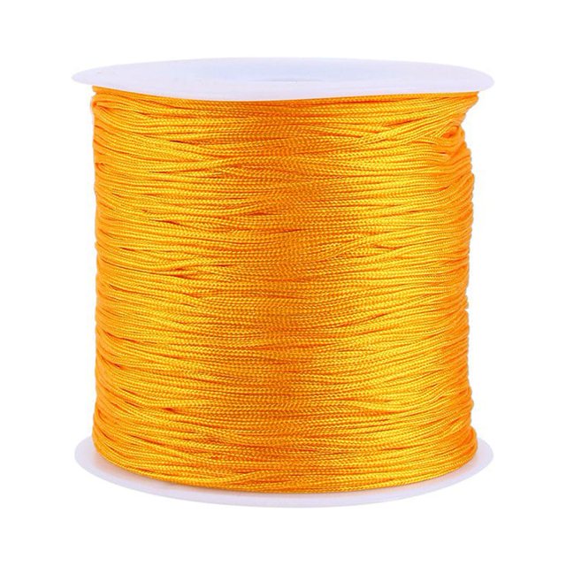 100M x 0.8mm Nylon Chinois Noeud Corde de Rattail Macramé Shamballa Fil Corde à Tricoter Ronde Dorée