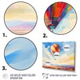 thumbnail image 3 of Designart Hot Air Balloon framed wall Art, Colorful Hot Air Ballon expressionistic , Hot Air Balloon framed wall art decor, Multi-Color Modern White Framed Wall Art, White Color Frame, 3 of 5