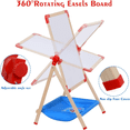 thumbnail image 4 of Urban Deco Art Easel for Kids Magnetic Wooden 18.9"x25.2" Double Sided Standing Toddlers Chalkboard - 360°Rotating Easel for Toddler Christmas Birthday Gift, 4 of 7