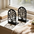 thumbnail image 4 of EGNMCR Organization and Storage, Storage Bins, Storage Containers Book Ends Metal Bookends For Shelves Decorative Tree Stopper For Heavy Books Black Ends To Hold Books For Home Office Metal bookend, 4 of 6