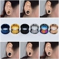 thumbnail image 1 of Trayknick 1Pc Ear Expander Solid Color Skin-friendly Stainless Steel Double Flared Ear Gauges for Men Women Black 20mm, 1 of 13