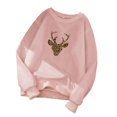thumbnail image 1 of Women Graphic Print Thermal Sweatshirt Oversized Crew Neck Long Sleeve Drop Shoulder Pullover, 1 of 9