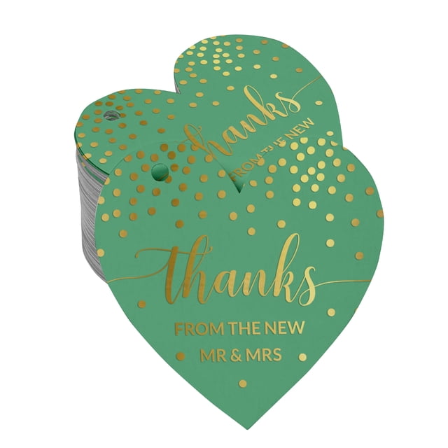 Inkdotpot Pack Of 50 Thanks From The New Wedding Favor Paper Tags Craft Real Gold Foil Hang Tags