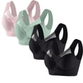 thumbnail image 1 of Timegard 4pc Bras for Women Wireless Comfy Breathable Full Coverage High Support Back Smoothing Everyday Bra, 1 of 5