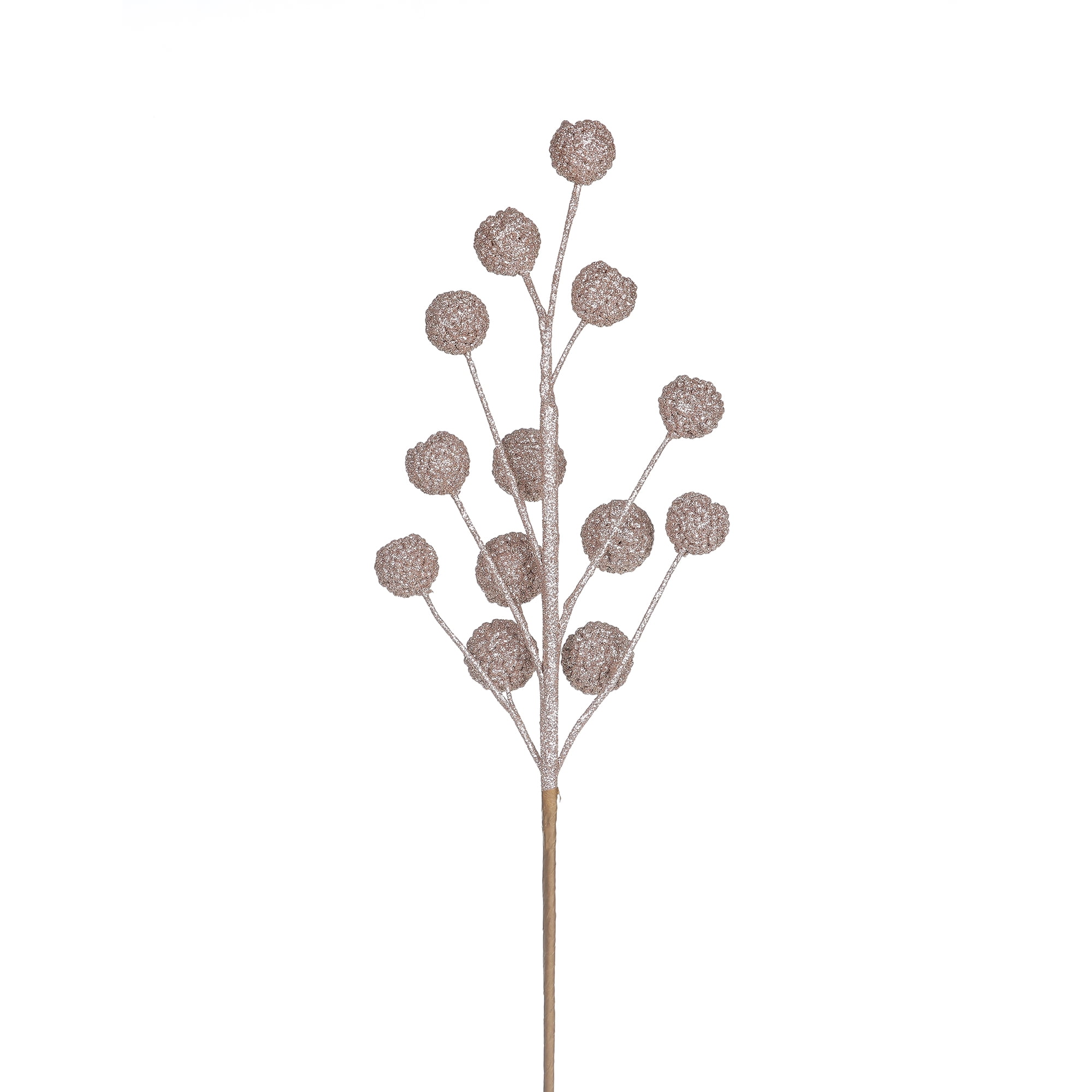 HOLIDAY TIME 18 Inch Glitter Ball Christmas Spray, 80% Polystyrene Foam 20% Iron Decor Stem