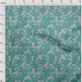 thumbnail image 4 of oneOone Cotton Poplin Turquoise Green Fabric Tropical Line Drawing Leaf Sewing Craft Projects Fabric Prints By Yard 42 Inch Wide, 4 of 5