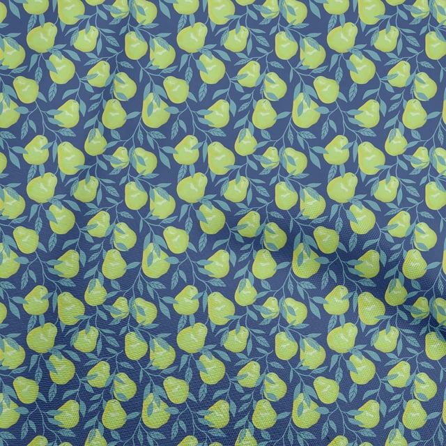 oneOone Rayon Green Fabric Pear Craft Projects Decor Fabric Printed By The Yard 56 Inch Wide