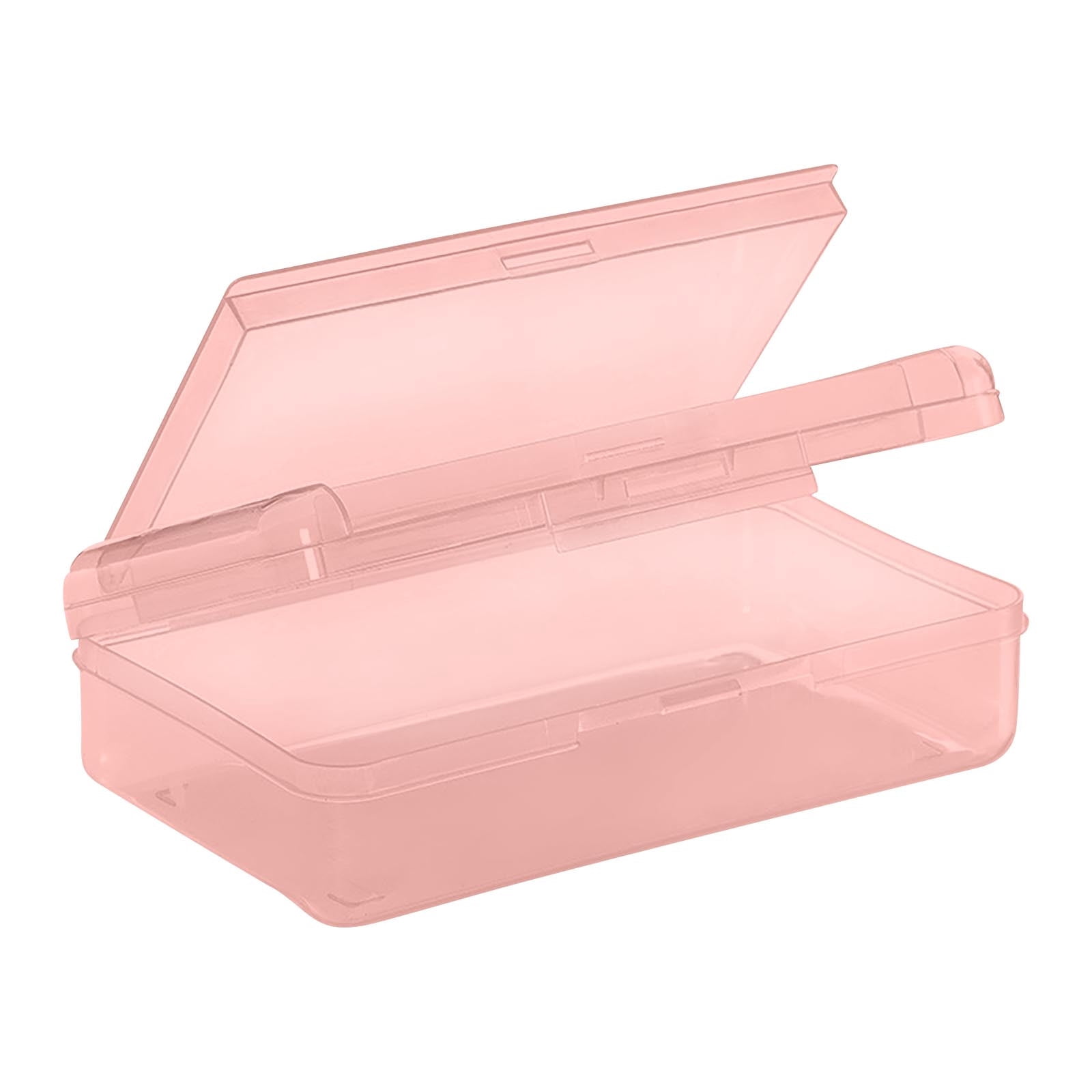 Boovnll Plastic Pencil Box, Bilayer Plastic Pencil Box Large Capacity Pencil Boxes Clear Boxes with Snap-Tight Lid Stackable Design and Stylish Office Supplies Storage Organizer Box, Pencil Case