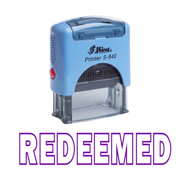 REDEEMED Self Inking Rubber Stamp Custom Shiny Office Stationary Stamp