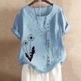 thumbnail image 1 of zanvin Hauts pour Femmes Chic Décontracté, T-Shirt d'Été Décontracté pour Femmes à Col Rond, Manches Courtes, Imprimé, Coupe Ample HWRETIE, 1 of 3