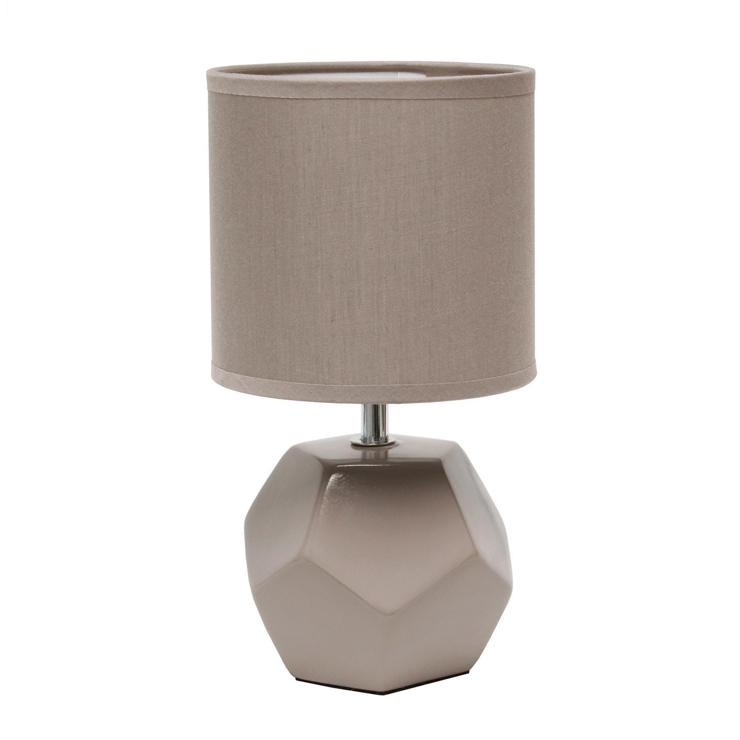 Simple Designs - Mini lampe de table à prisme rond avec abat-jour en tissu assorti